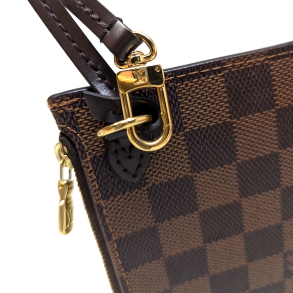 Louis Vuitton Neverfull PM Pochette Pouch Damier Ebene NWOT - Picture 6 of 10